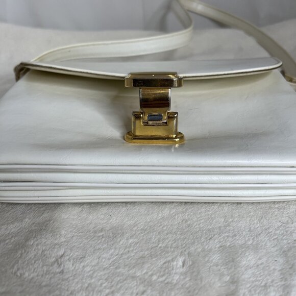 Robert Bestien Vintage White Faux Leather shoulder Adjustable Strap - Picture 6 of 12